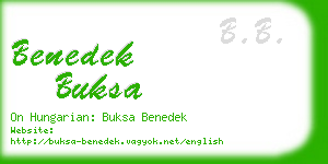 benedek buksa business card